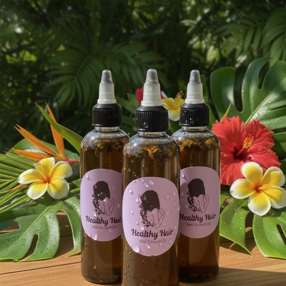 Growth Oil - Black Cap with Pink Label